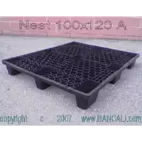 Foto articolo dell\'articolo Bancale in plastica 1000x1200 mm, innestabile, maglia esagonale, per logistica ed export,