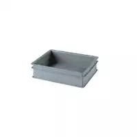 Foto articolo dell\'articolo Cassetta in plastica 400x300h100 mm. senza maniglia passante. Peso Tara 0,500 Kg.