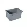 Foto articolo dell\'articolo Cassetta plastica 600x400h300 mm PP alimenti, grigio chiaro, fondo chiuso, 2 Kg.