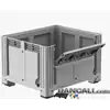 Foto articolo dell\'articolo Cassone plastica 1000x1200h760 mm, 4 piedi, portello, Tara 39 kg.
