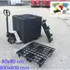 Foto articolo dell\'articolo Export Plastic Pallet 80x80, grigliato quadrato leggero, inseribile, multipiede, tara 3 kg.