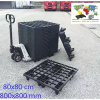 Foto articolo dell\'articolo Export Plastic Pallet 80x80, grigliato quadrato leggero, inseribile, multipiede, tara 3 kg.